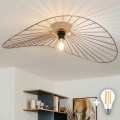 Brilagi - Candeeiro de teto LED aplicado CERIA WIRE 1xE27/40W/230V 60x80 cm bronze/carvalho