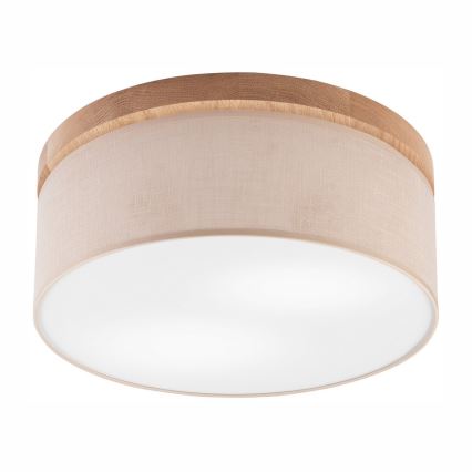 Brilagi - Luminária de Teto LED BELLADONNA 2xE27/15W/230V diâmetro 40 cm bege/carvalho