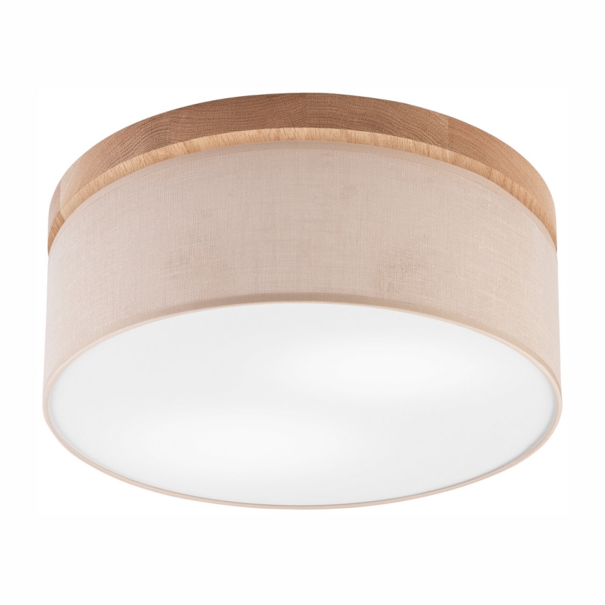 Brilagi - Luminária de Teto LED BELLADONNA 2xE27/15W/230V diâmetro 40 cm bege/carvalho