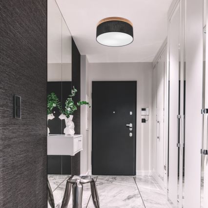 Brilagi - Luminária de Teto LED BELLADONNA 2xE27/15W/230V diâmetro 40 cm preto/carvalho