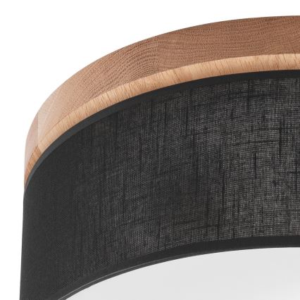 Brilagi - Luminária de Teto LED BELLADONNA 2xE27/15W/230V diâmetro 40 cm preto/carvalho