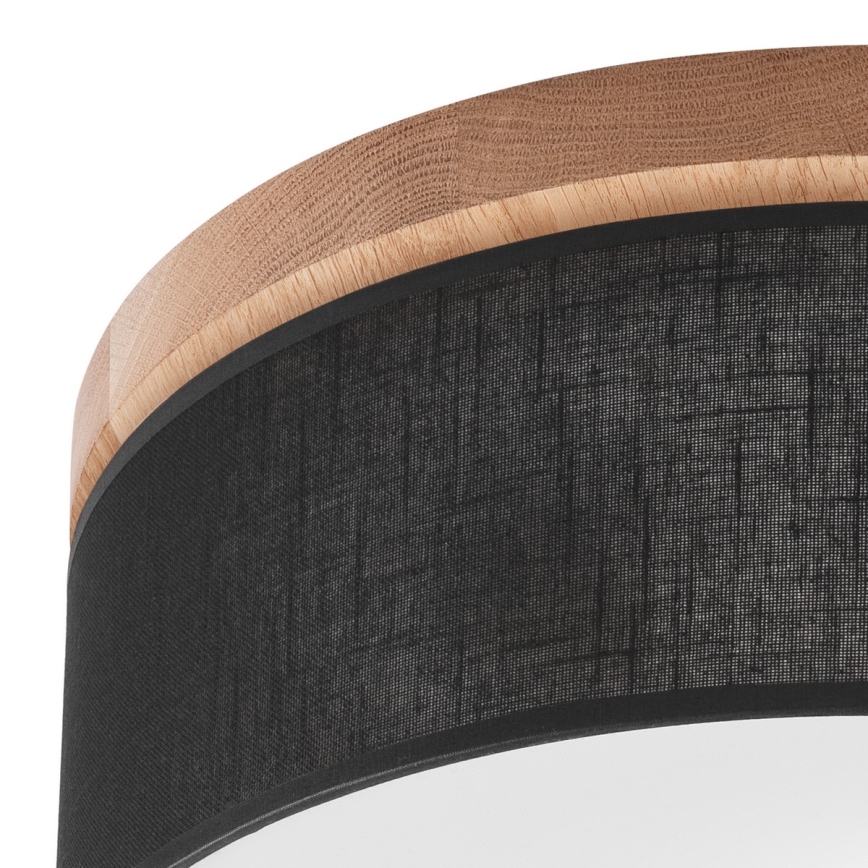 Brilagi - Luminária de Teto LED BELLADONNA 2xE27/15W/230V diâmetro 40 cm preto/carvalho