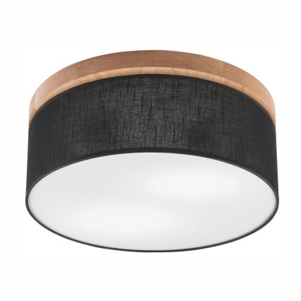 Brilagi - Luminária de Teto LED BELLADONNA 2xE27/15W/230V diâmetro 40 cm preto/carvalho