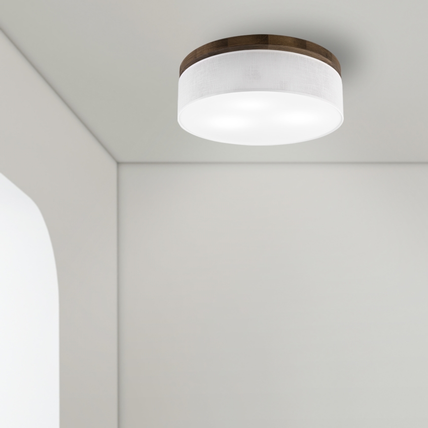 BRILAGI - Candeeiro de teto LED BELLADONNA 3xE27/15W/230V Ø 50 cm branco/carvalho nogueira