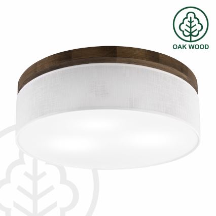 BRILAGI - Candeeiro de teto LED BELLADONNA 3xE27/15W/230V Ø 50 cm branco/carvalho nogueira