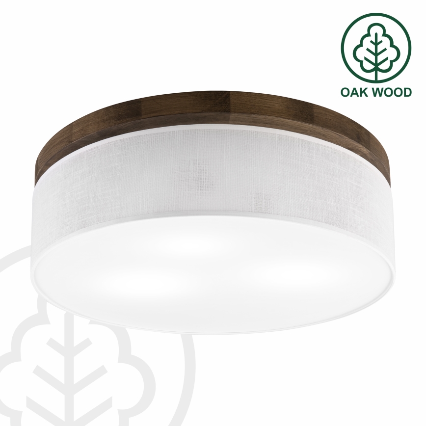 BRILAGI - Candeeiro de teto LED BELLADONNA 3xE27/15W/230V Ø 50 cm branco/carvalho nogueira