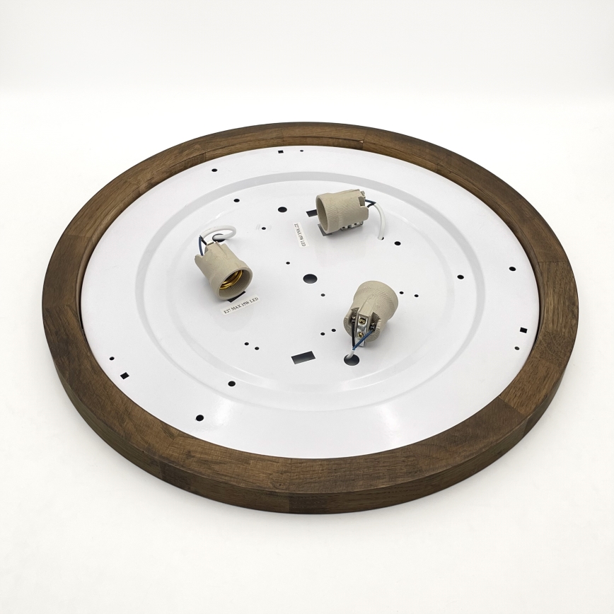 BRILAGI - Candeeiro de teto LED BELLADONNA 3xE27/15W/230V Ø 50 cm branco/carvalho nogueira