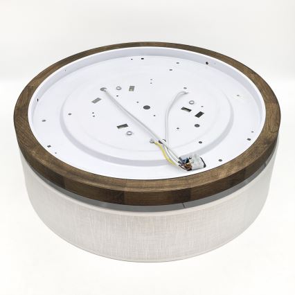 BRILAGI - Candeeiro de teto LED BELLADONNA 3xE27/15W/230V Ø 50 cm branco/carvalho nogueira