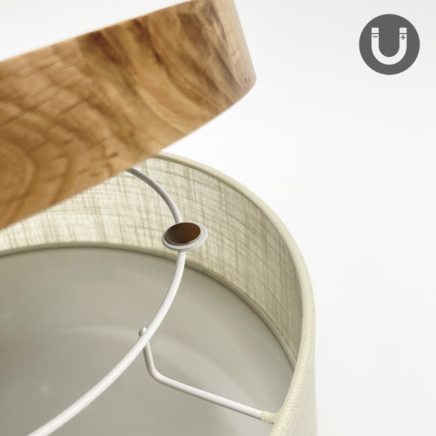 Brilagi - Candeeiro de teto LED BELLADONNA LED/20W/230V, diâmetro 30 cm, creme/carvalho