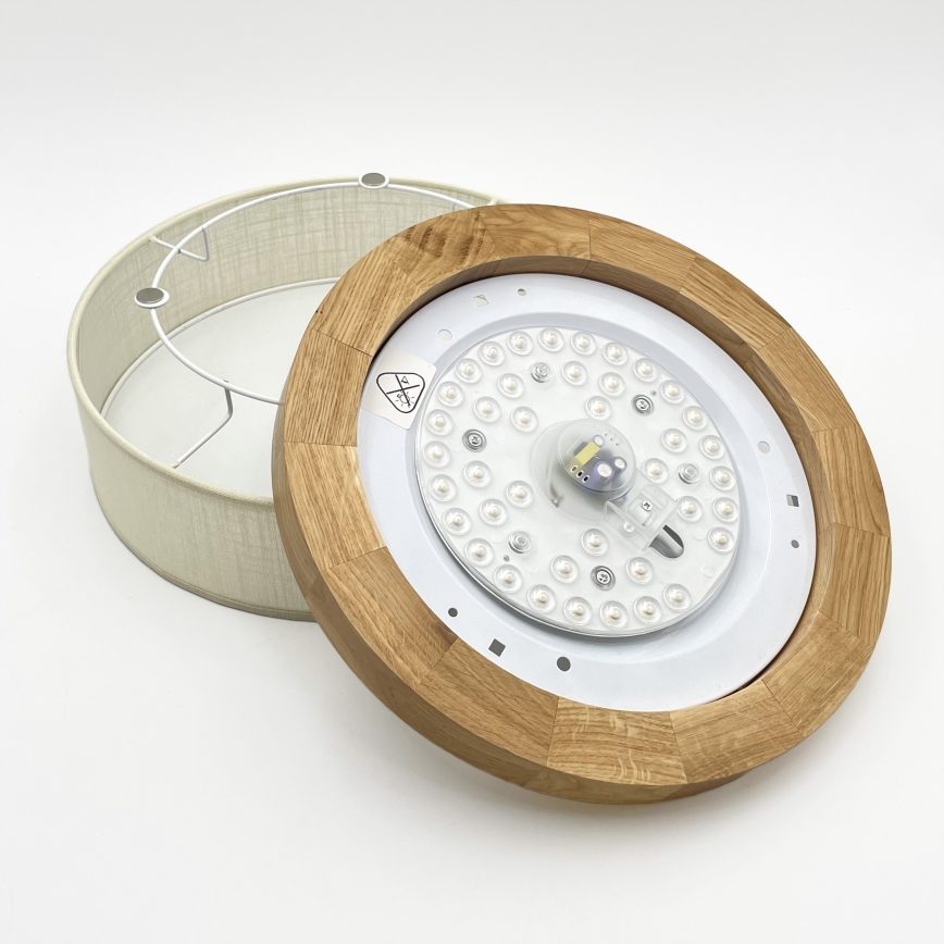 Brilagi - Candeeiro de teto LED BELLADONNA LED/20W/230V, diâmetro 30 cm, creme/carvalho