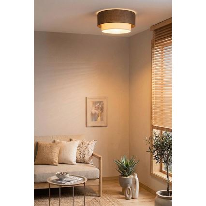 Brilagi - Candeeiro de Teto LED BOHO ECO 1xE27/10W/230V Ø 40 cm castanho/creme