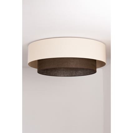 Brilagi - Candeeiro de Teto LED BOHO STYLE 3xE27/15W/230V Ø 80 cm creme/castanho