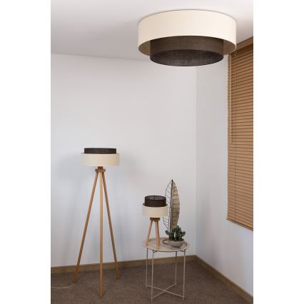 Brilagi - Candeeiro de Teto LED BOHO STYLE 3xE27/15W/230V Ø 80 cm creme/castanho