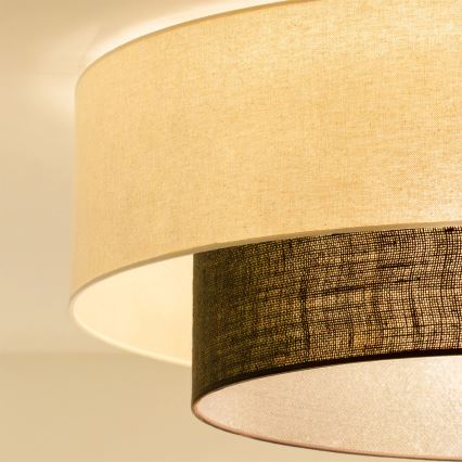 Brilagi - Candeeiro de Teto LED BOHO STYLE 3xE27/15W/230V Ø 80 cm creme/castanho