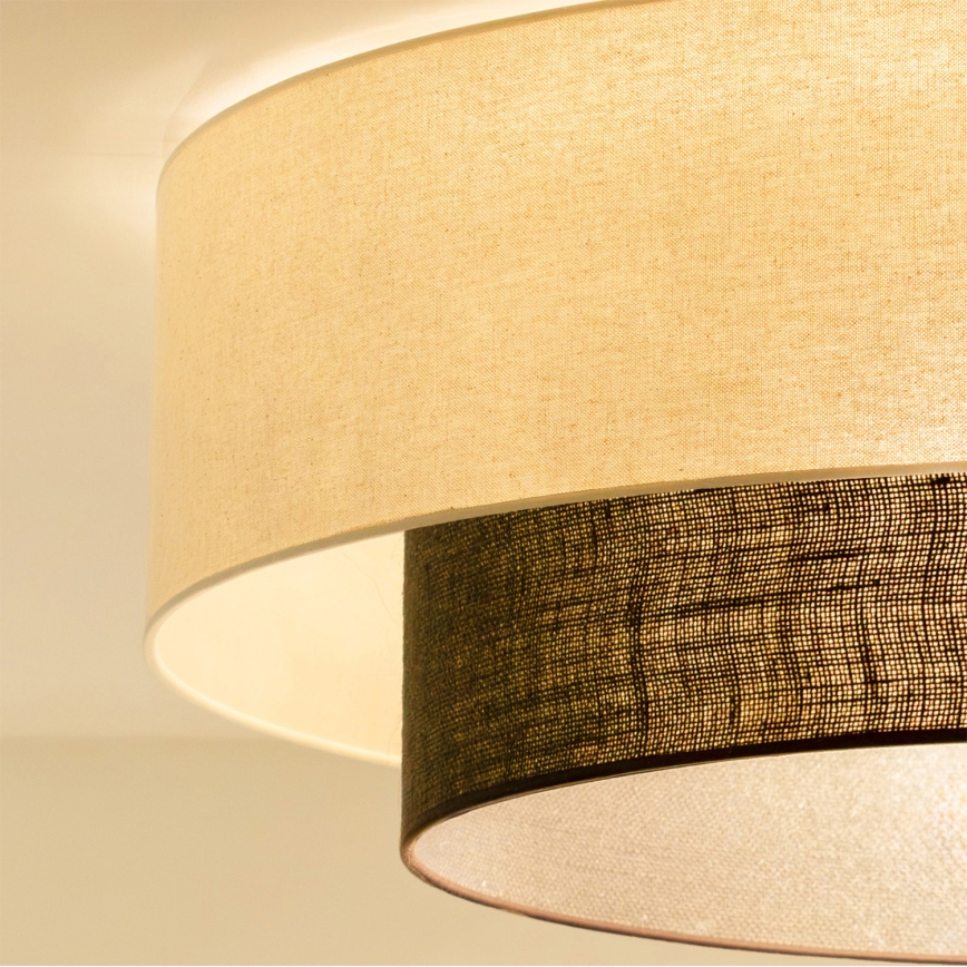 Brilagi - Candeeiro de Teto LED BOHO STYLE 3xE27/15W/230V Ø 80 cm creme/castanho