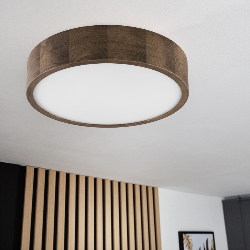 Brilagi - Candeeiro de teto LED CARVALHO 2x E27/15W/230V, acabamento carvalho/nogueira, Ø 37 cm