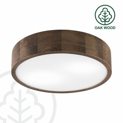 Brilagi - Candeeiro de teto LED CARVALHO 2x E27/15W/230V, acabamento carvalho/nogueira, Ø 37 cm