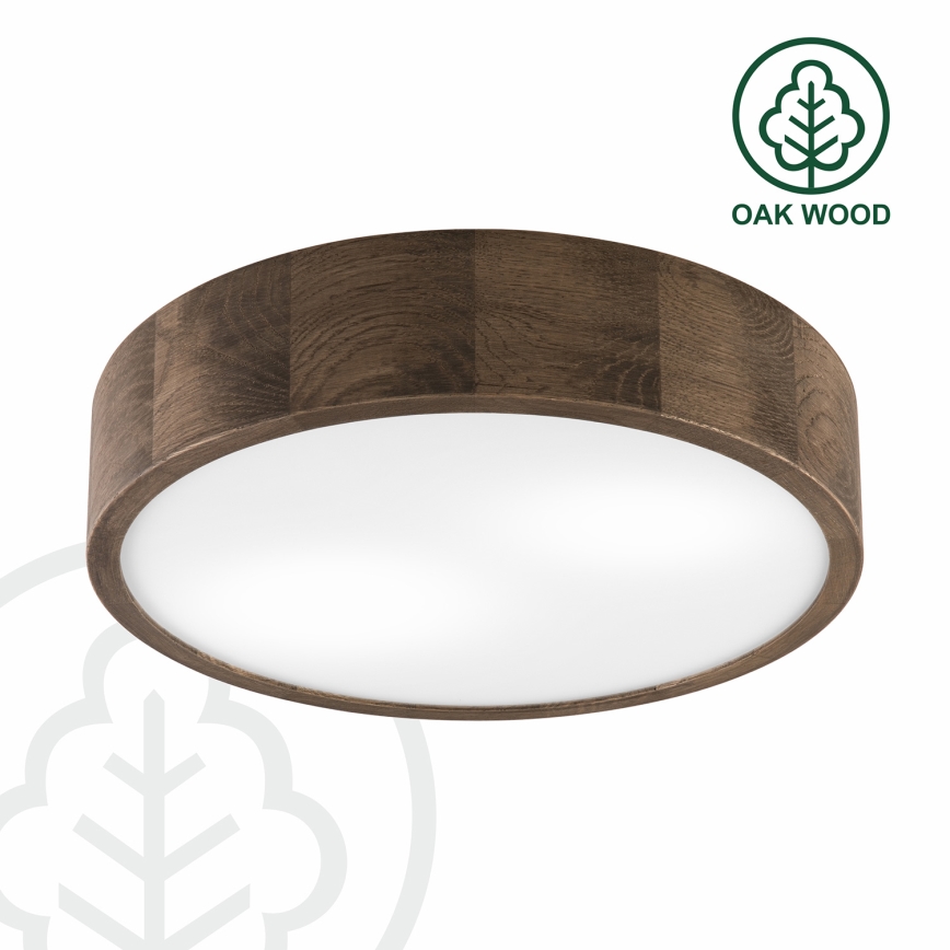 Brilagi - Candeeiro de teto LED CARVALHO 2x E27/15W/230V, acabamento carvalho/nogueira, Ø 37 cm