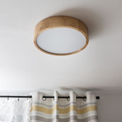 Brilagi - Candeeiro de Teto LED CARVALHO 2xE27/15W/230V em carvalho, Ø 37,5 cm