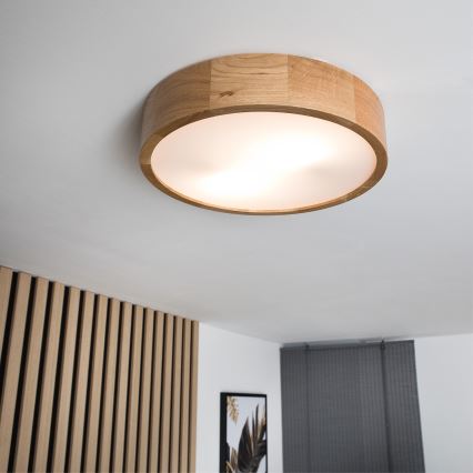 Brilagi - Candeeiro de Teto LED CARVALHO 2xE27/15W/230V em carvalho, Ø 37,5 cm