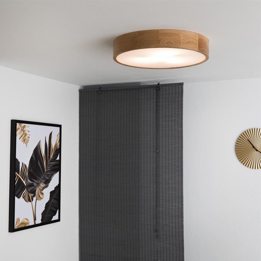 Brilagi - Candeeiro de Teto LED CARVALHO 3x E27/15W/230V, acabamento em carvalho, Ø 47,5 cm