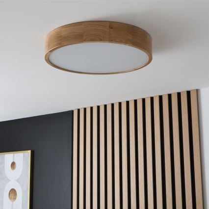 Brilagi - Candeeiro de Teto LED CARVALHO 3x E27/15W/230V, acabamento em carvalho, Ø 47,5 cm