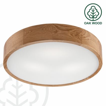 Brilagi - Candeeiro de Teto LED CARVALHO 3x E27/15W/230V, acabamento em carvalho, Ø 47,5 cm