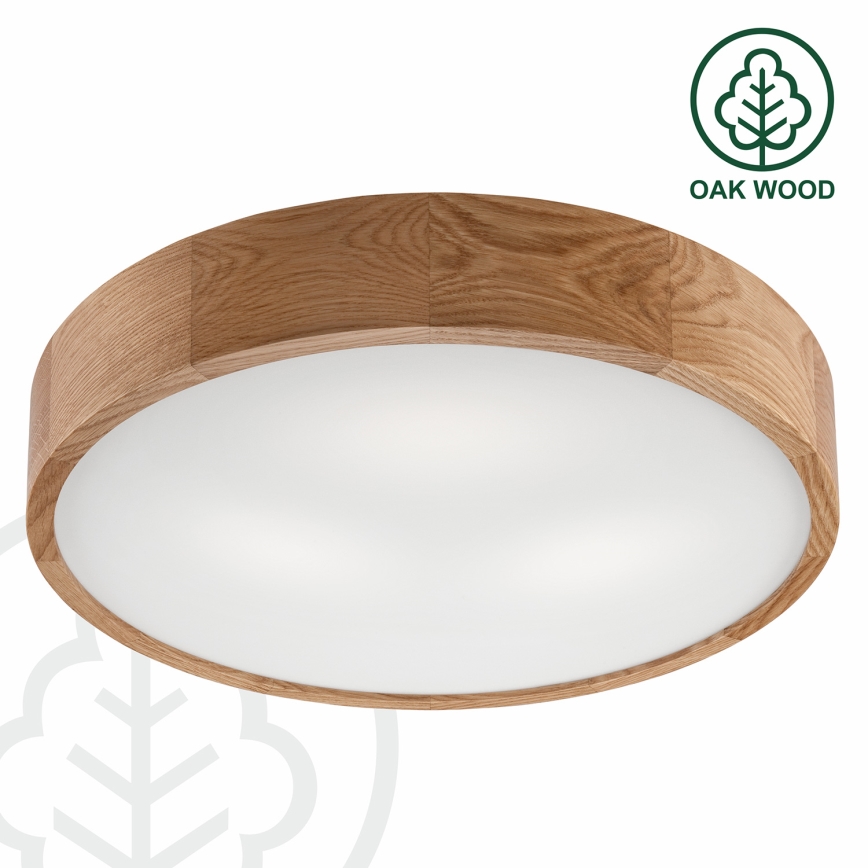 Brilagi - Candeeiro de Teto LED CARVALHO 3x E27/15W/230V, acabamento em carvalho, Ø 47,5 cm
