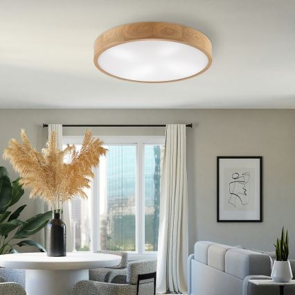 Brilagi - Candeeiro de teto LED CARVALHO 4xE27/60W/230V, acabamento em carvalho, diâmetro 57,5 cm