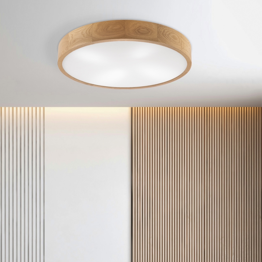 Brilagi - Candeeiro de teto LED CARVALHO 4xE27/60W/230V, acabamento em carvalho, Ø 57,5 cm