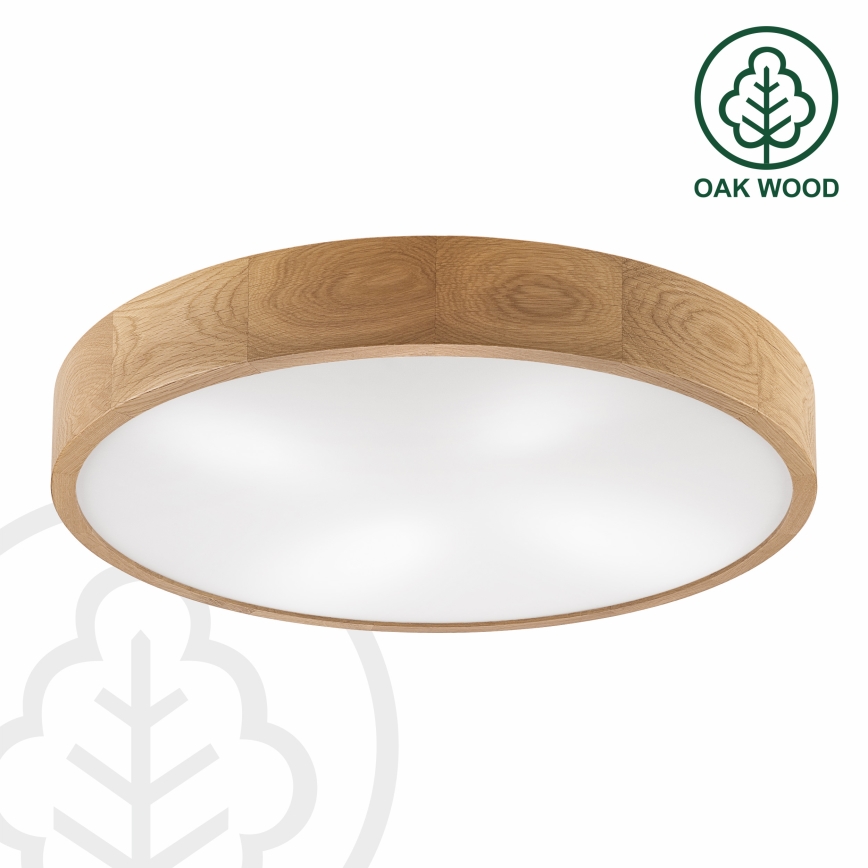 Brilagi - Candeeiro de teto LED CARVALHO 4xE27/60W/230V, acabamento em carvalho, Ø 57,5 cm