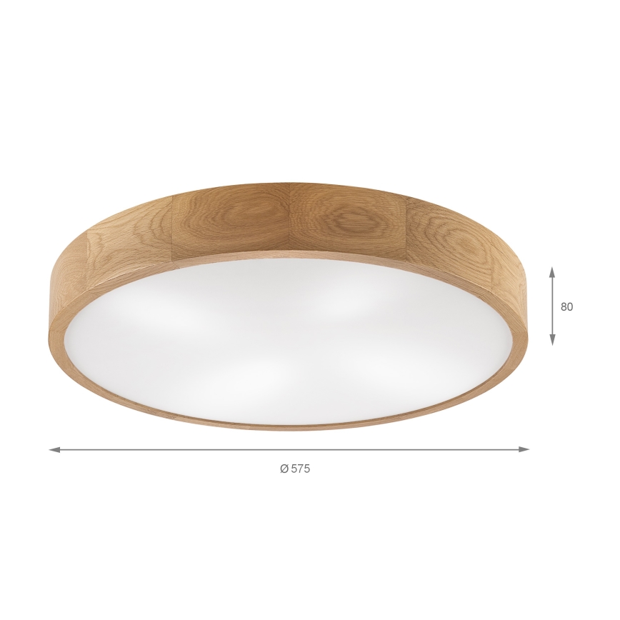 Brilagi - Candeeiro de teto LED CARVALHO 4xE27/60W/230V, acabamento em carvalho, Ø 57,5 cm