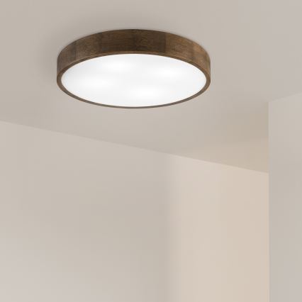 Brilagi - Candeeiro de teto LED CARVALHO 4xE27/60W/230V, carvalho nogueira, Ø 57,5 cm