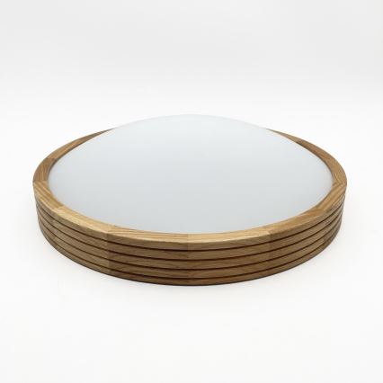 Brilagi - Candeeiro de teto LED CARVALHO MODERN SLIM 2xE27/60W/230V Ø 37,5 cm, acabamento em carvalho
