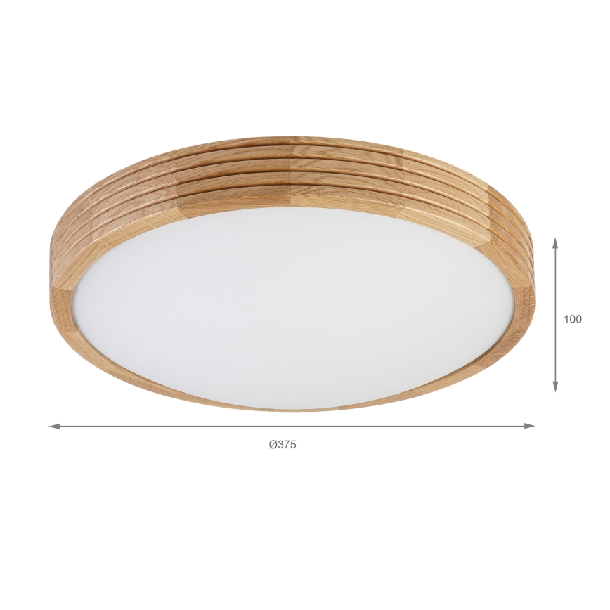 Brilagi - Candeeiro de teto LED CARVALHO MODERN SLIM 2xE27/60W/230V Ø 37,5 cm, acabamento em carvalho