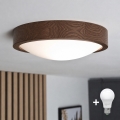 BRILAGI - Candeeiro de teto LED CARVALHO SLIM 1xE27/15W/230V, acabamento carvalho e nogueira, Ø 27 cm