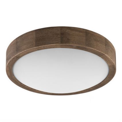 Brilagi - Candeeiro de teto LED CARVALHO SLIM 1xE27/15W/230V, acabamento carvalho e nogueira, Ø 27 cm