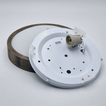 Brilagi - Candeeiro de teto LED CARVALHO SLIM 1xE27/15W/230V, acabamento carvalho e nogueira, Ø 27 cm