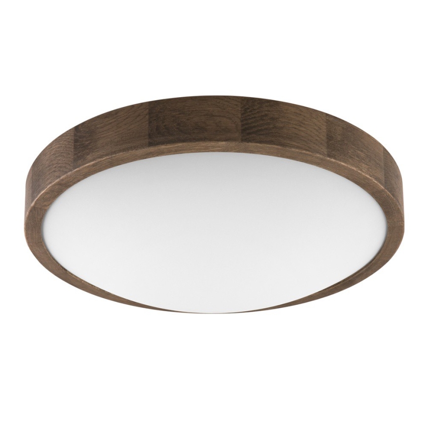 Brilagi - Candeeiro de Teto LED CARVALHO SLIM 2xE27/15W/230V, acabamento carvalho nogueira, Ø 37 cm