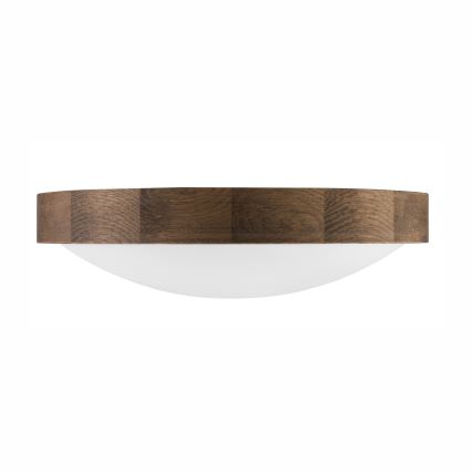 Brilagi - Candeeiro de Teto LED CARVALHO SLIM 2xE27/15W/230V, acabamento carvalho nogueira, Ø 37 cm