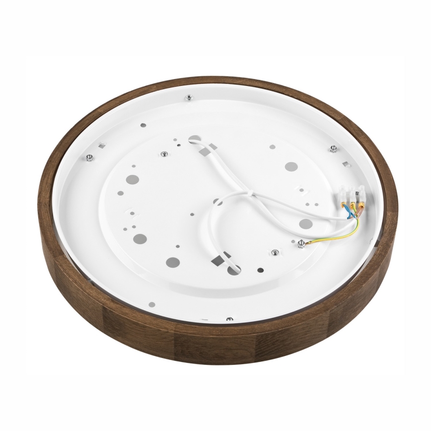 Brilagi - Candeeiro de Teto LED CARVALHO SLIM 2xE27/15W/230V, acabamento carvalho nogueira, Ø 37 cm