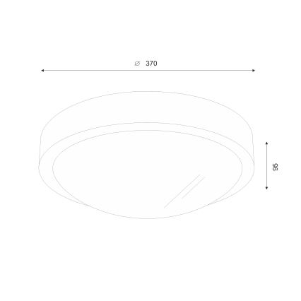 Brilagi - Candeeiro de Teto LED CARVALHO SLIM 2xE27/15W/230V, acabamento carvalho nogueira, Ø 37 cm