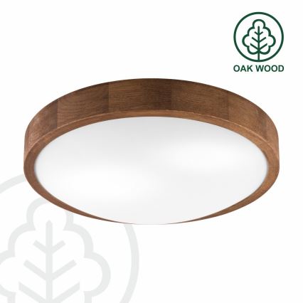 Brilagi - Candeeiro de teto LED CARVALHO SLIM 2xE27/15W/230V acabamento em carvalho e cerejeira diâmetro 37 cm