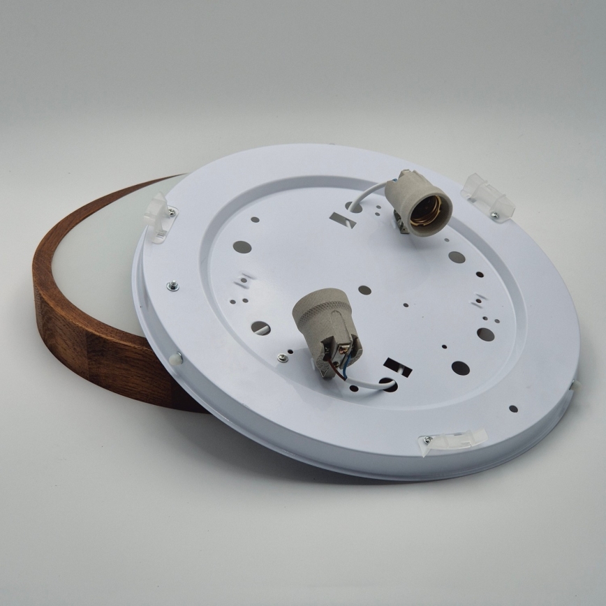 Brilagi - Candeeiro de teto LED CARVALHO SLIM 2xE27/15W/230V acabamento em carvalho e cerejeira diâmetro 37 cm