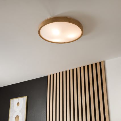 Brilagi - Candeeiro de teto LED CARVALHO SLIM 3xE27/15W/230V carvalho Ø 47 cm