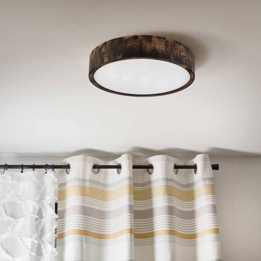 Brilagi - Candeeiro de Teto LED CARVALHO SMOKEY LED/36W/230V, acabamento carvalho, diâmetro 37,5 cm