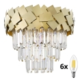 BRILAGI - Candeeiro de teto LED com cristais MIRAGE 6xE14/40W/230V Ø 48 cm