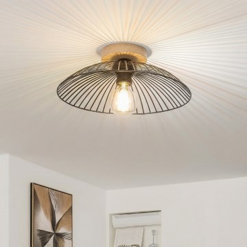 Brilagi - Candeeiro de teto LED de superfície CERIA WIRE 1xE27/40W/230V Ø 38 cm preto/carvalho