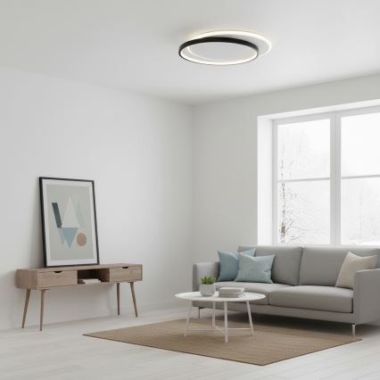 Brilagi - Luminária de Teto LED Dimerizável FLARE LED/48W/230V 3000-6000K 39,5x45 cm branco/preto + controlo remoto