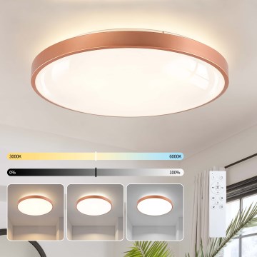 BRILAGI - Candeeiro de teto LED dimável GLASS POOL DOUBLE LED/80W/230V diâmetro 60 cm cobre + controlo remoto